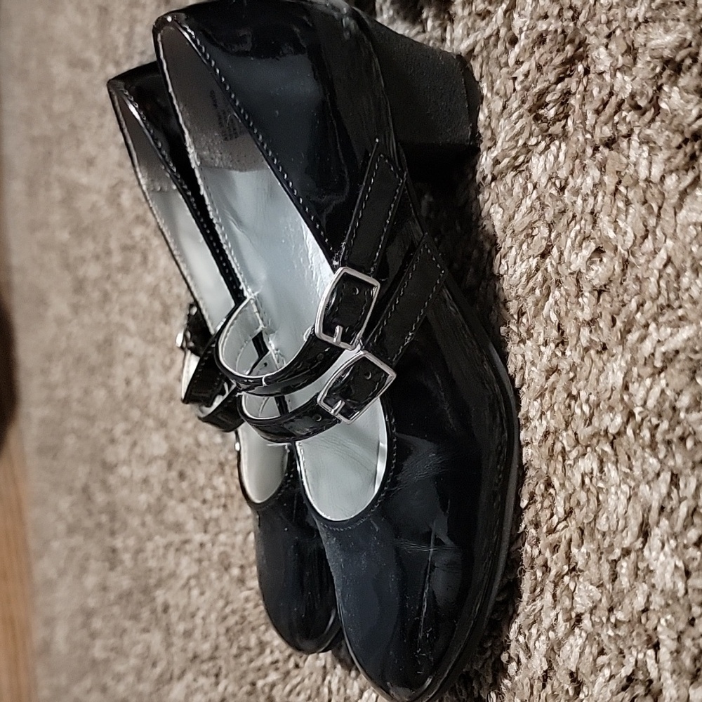 American Eagle Size 13 Black Gray Sparkles Heels Flats Dress Shoes - Picture 5 of 12